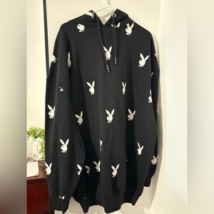 PLAYBOY x Missguided Black and White Hoodie